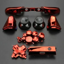 Chrome Red Xbox One S Full Set ABXY RT LT LB RB Trigger Button Thumbsticks D-Pad