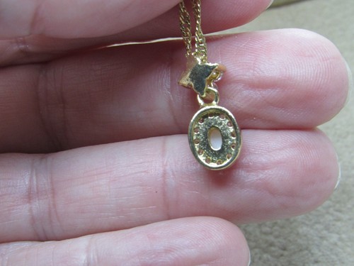 Gold Tone Faux Opal CZ Dainty Necklace - Picture 5 of 6