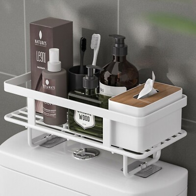 Bathroom Rack Shelf Over Toilet Storage Cabinet Restroom Paper Holder ...