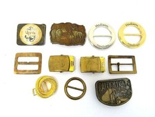 Mixed Vintage Lot Belt Buckles Metal & Brass RJ USN Navy Raleigh Lights Bakelite