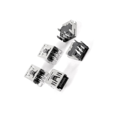 10Pcs Mini USB Type B Weiblich Socket 5-Pin Right Angle DIP Jack Verbinder ASS