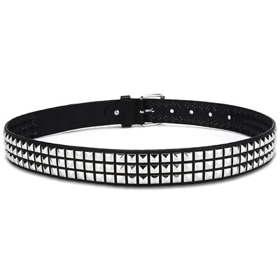 Studded Punk Rock Rivet Belt for Men & Women Pyramid Metal Design with Silver...