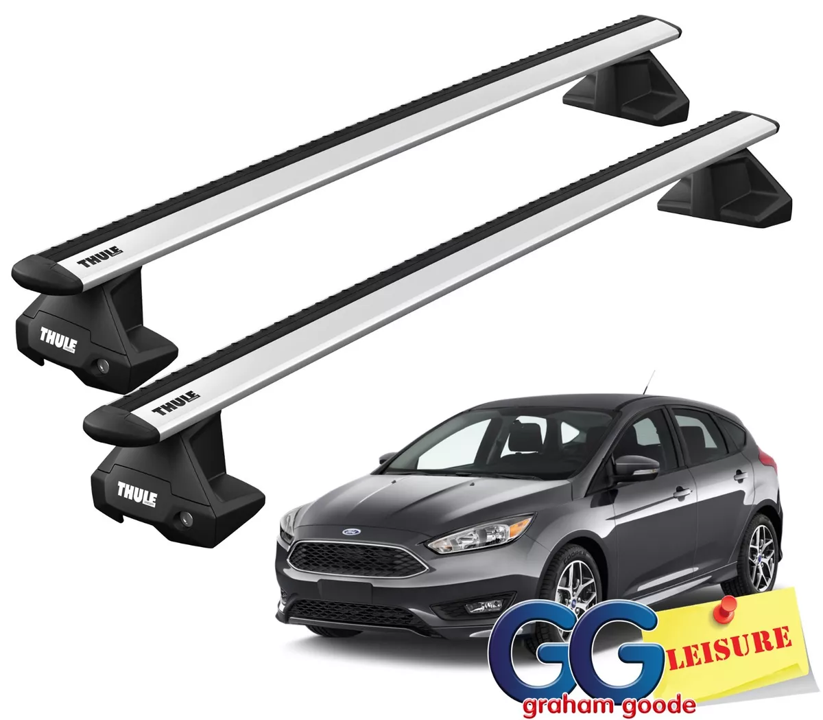 Thule Evo WingBars Roof Rack Bars Ford Focus 5dr MK3 Hatchback 2010 2018