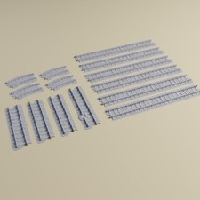 Railroad Track Set for 15mm Tabletop Wargames - Flames of War - WWII 1:100 scale