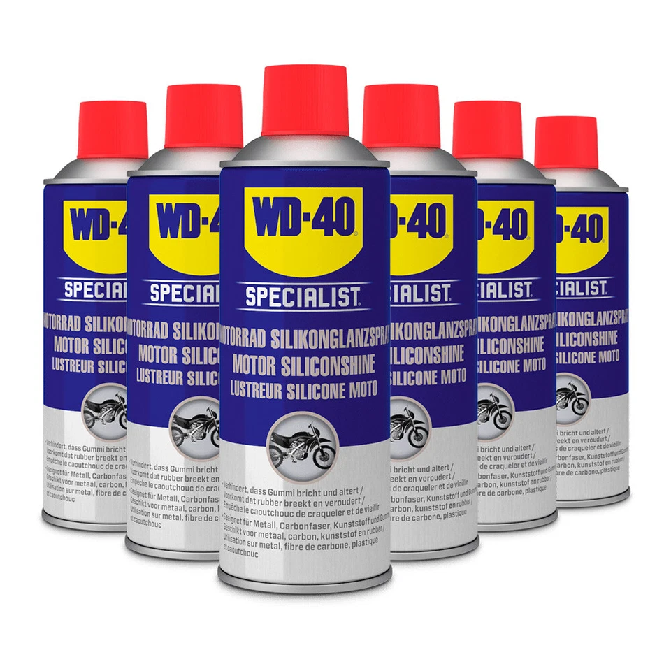 6x WD-40 Spray Lucidante Silicone Special Moto Serie 400ml, Shine Moto 56344