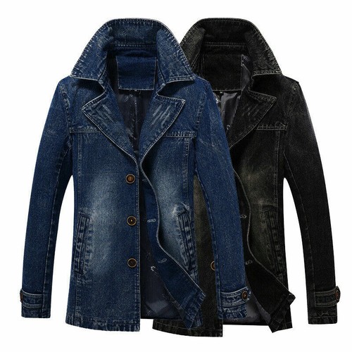 New Men Vintage Western Trucker Denim 