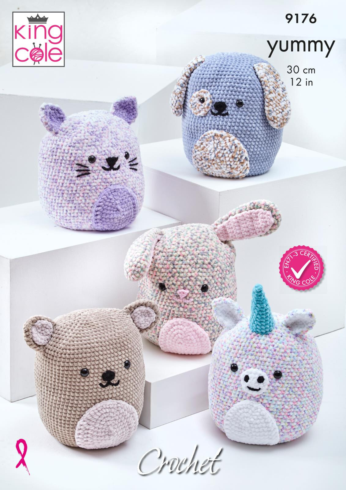King Cole 9176 Crochet Pattern Squishy Amigurumi Toys Yummy and Big Value Chunky