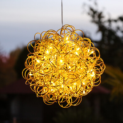 LED 3D Drahtkugel SPHERE Leuchtkugel Ball 30cm 50LED Aluminium Draht für Außen