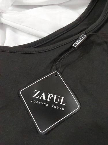 *NWT* Zaful Medium One Sholder Black & White Tankini #9P - Picture 3 of 3