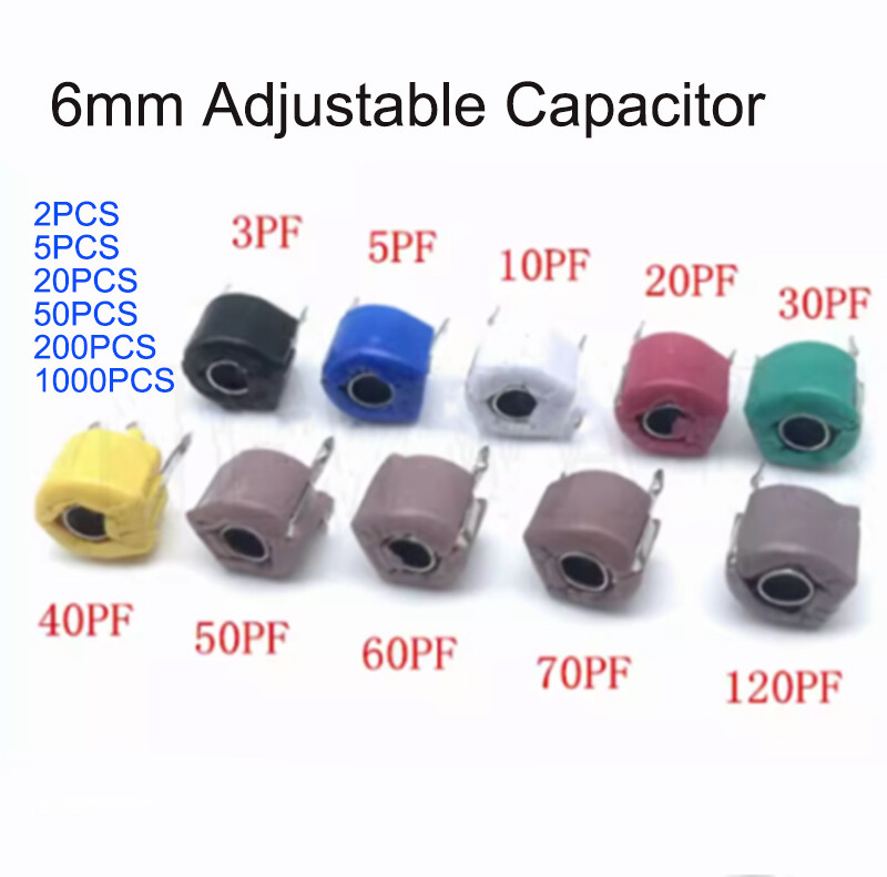 Trimmer Capacitor 6mm 5PF 10PF 20PF 30PF to 120PF Adjustable/Variable Capacitors