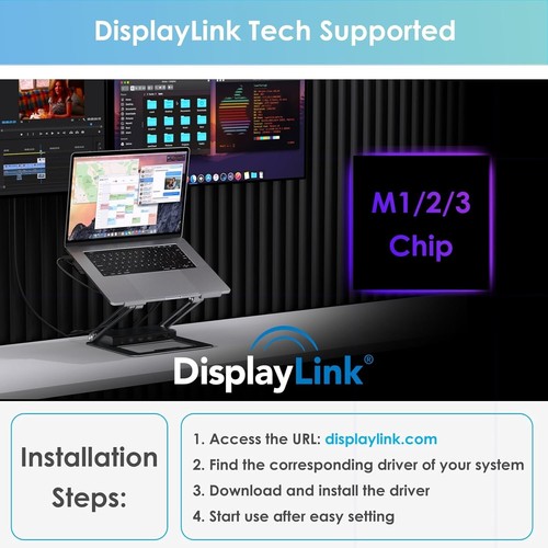 Lightweight Laptop Docking Station with Dual Display Support & Versatile Ports - Picture 9 of 11