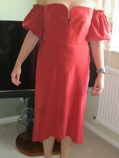 BNWT Topshop Bardot Dip Hem Midi Dress 10