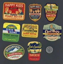 SET OF 8 LABELS / JUNE BOY - HAPPY KIDS PEANUT BUTTER LABELS AND MORE...