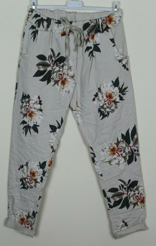 NEW LADIES ITALIAN FLORAL SOFT STRETCH LIGHTWEIGHT COMFY PANTS JEGGINGS TROUSERS - Foto 12 di 14