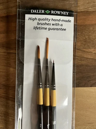 Daler Rowney System 3 Acrylic Brush Pack Set 301 Round Spotter Script