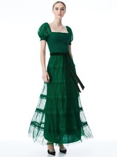 Alice + Olivia Gia Deep Emerald Green Lace Maxi Dress 2