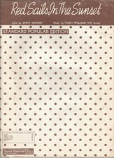 Red Sails In The Sunset Sheet Music 1937 Standard Popular Edition .....BOGO SALE