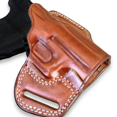 Leather OWB Pancake Holster Open Top For H&K P7 M8 9x19mm