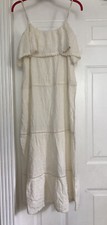 SHOW ME YOUR MUMU Ambrose Midi dress Small  Ruffle Off white Cream Color