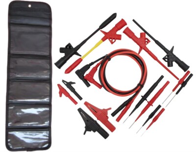 Tools Bag + Test Leads Probe Kit Automotive Alligator Clip Universal Multimeter