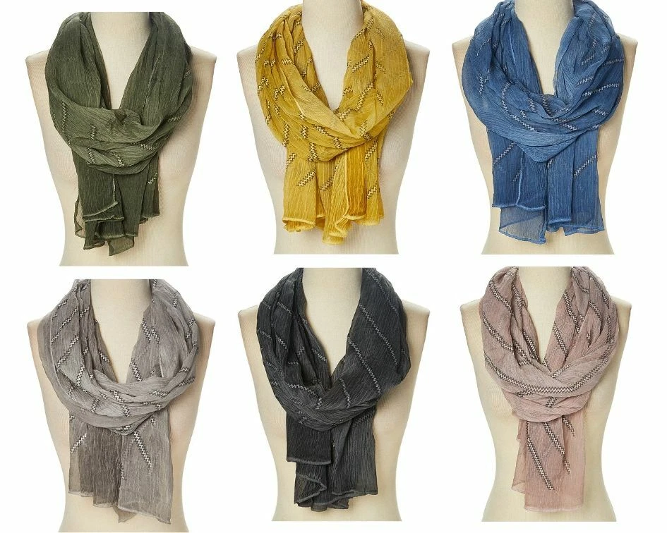 Women Summer Scarf Zigzag Scarves Women Girls Fashion Long Polyester Shawl Wrap