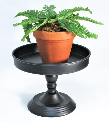 Espositore Vassoio Piedistallo 8" Rialzo Rotondo Metallo Nero - Foto 4 di 6