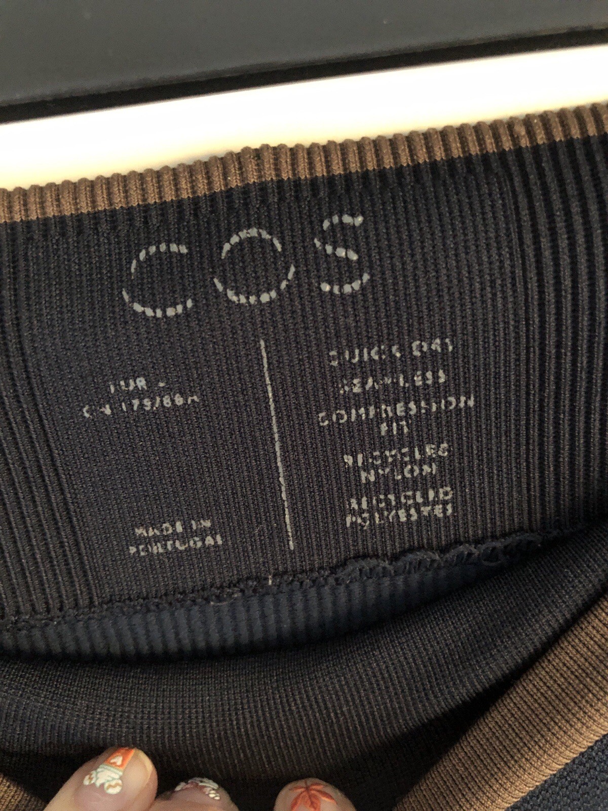 COS navy blue ribbed stretch basic base layer com… - image 5