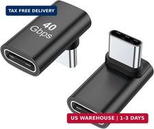 90 Degree USB-C Male to Female Adapter, 2 Pack Right Angle 100W Type-C Adapte...
