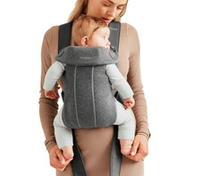 BabyBj rn Baby Carrier Mini in Heather Gray Cotton