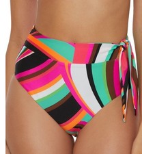 New Trina Turk Swoop print high waist bikini Bottom size 12 retail 94