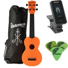 Kala The Waterman Soprano Ukulele Essentials Bundle - Orange