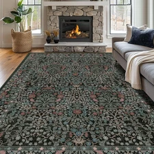 8X10 Washable Area Rugs for Living Room, Stain Resistant Vintage Rugs for Dining