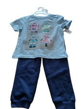 Boys Size 4 Jogger Set Monster / Robots Top And Jogger New Highland Originals