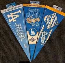 Lot of 3 Different 2025 Los Angeles Dodgers World Series Champions Pennants