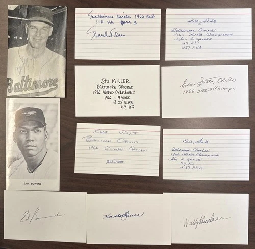 1966 Baltimore Orioles WS CHAMPS / AUTOGRAPHS (11) Most DES. / EXTRA INNINGS COA