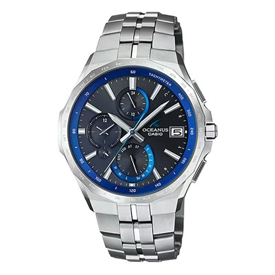 Unused CASIO Oceanus OCW-S5000-1AJF Black Manta Slim Chrono Men's