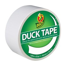 Duck Brand 1265015 Color Duct Tape, White, 1.88 Inches x 20 Yards, Single Roll
