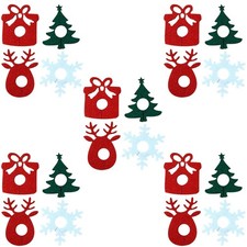 40 Pcs Wine Glass Felt Rings Markers Christmas Themed Drink Tags for Events