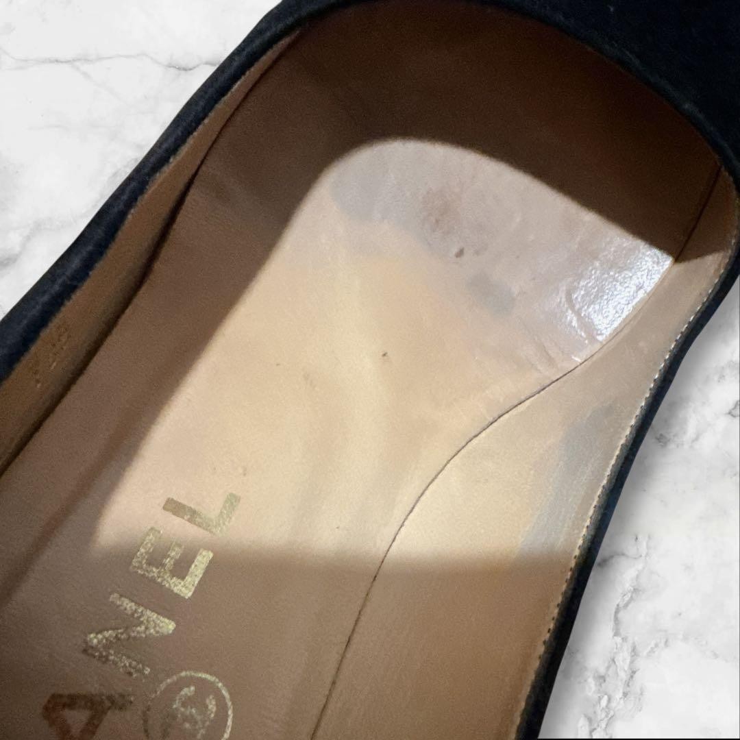 CHANEL Women's Pumps Heel Suede Size:36/JP:23 Black From Japan 135502K Authentic thumbnail 13