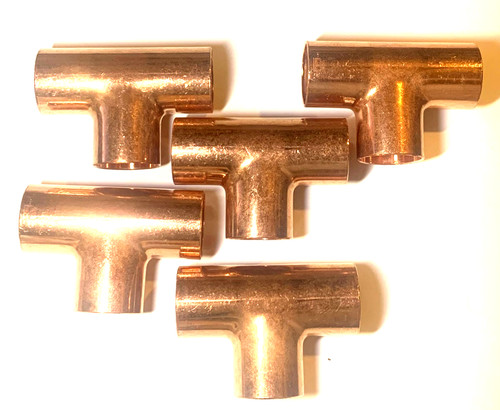 3/4 in. Copper c x c x c Tee Fitting MADE in USA 5pack Free 24hr Ship NEW USA