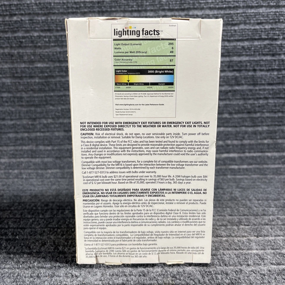 Ecosmart 20W Equivalent MR16 Bright White LED Dimmable Light Bulb #866920 NEW - Image 2 of 3