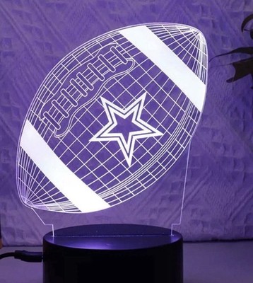 Dallas Cowboys 3D LED Light Lamp Collectible NFL Football Team Home Decor Gift 