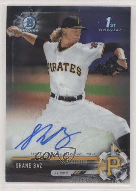 2017 Bowman Draft Chrome Draft Pick Auto Shane Baz #CDA-SB Auto 3b3