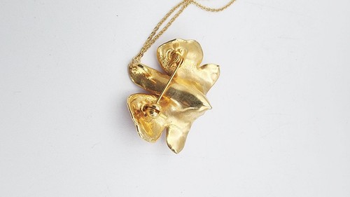 Vintage Blume Anhänger goldfarbene Kette Halskette 18" - Bild 6 von 9