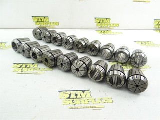 18 ASSORTED ER40 COLLETS 7/32" TO 1" SIZE RANGE SYIC