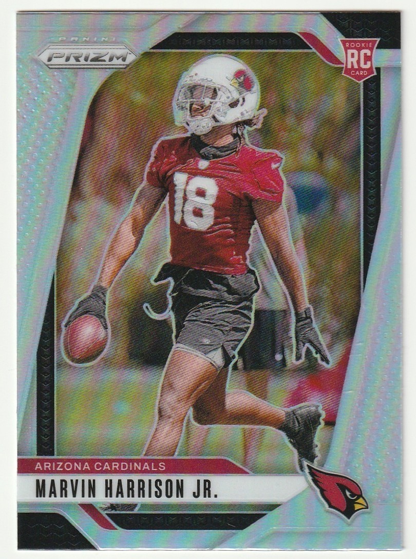 MARVIN HARRISON JR 2024 PRIZM #375 / SILVER PRIZM ROOKIE RC / ARIZONA CARDINALS