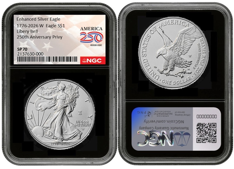 2026 W Silver American Eagle $1 Enhanced NGC MS70 #2830B