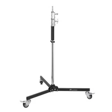 Flashpoint Folding Wheeled Base Stand (Black/Chrome-plated, 9')