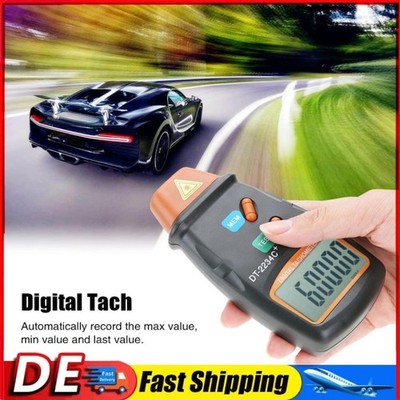 Berührungsloser Drehzahlmesser LCD Digital Laser Umdrehungsmesser Tachometer DHL
