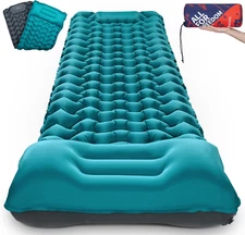 Camping Sleeping Pad with Pillow: Extra Thick 3.9 Inch Ultralight Self Inflating